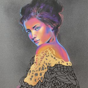 "Embroidery" Pastel & Gold Leaf