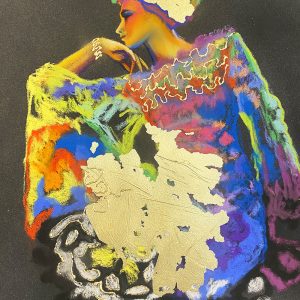 "Fashion" Pastel & Gold Leaf