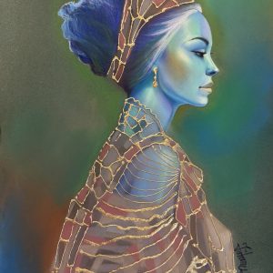 "Chiaro di Luna" Pastel & Gold Leaf