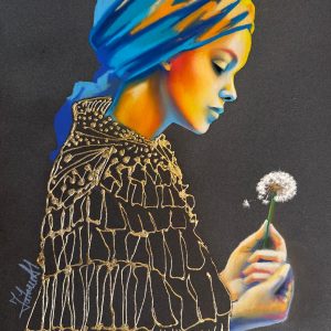 "Gentle Breeze" Pastel & Gold Leaf