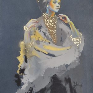 "Spirit of Elegance" Pastel & Gold leaf SOLD