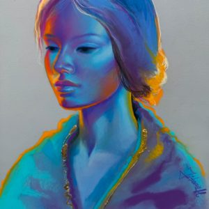 "Light / Dusk" Pastel & Gold Leaf - Micak Gallery SOLD